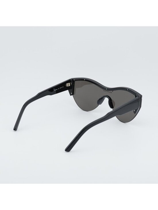 Balenciaga BB0004S 001 Semi Rim Sunglasses Black Shield Frame, Grey Lenses main image 10